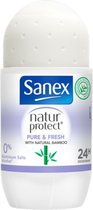 6x Sanex Deodorant Roller Sanex Natur Protect Bamboo Pure & Fresh 50 ml