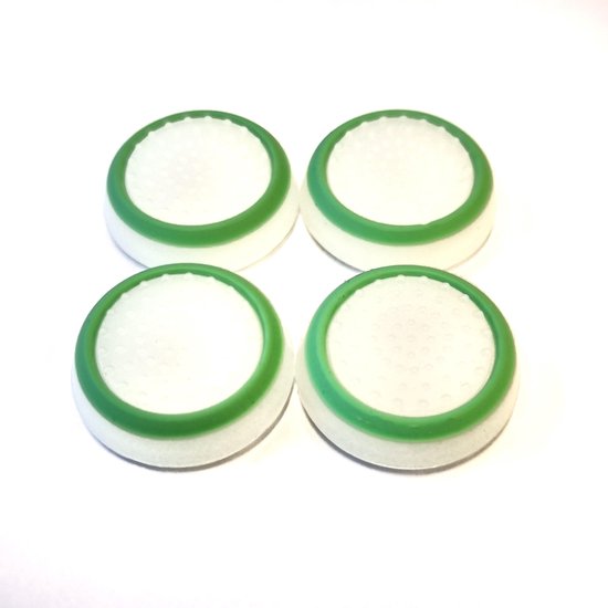 Thumb Grips | Thumb Sticks | Gaming Thumbsticks | Geschikt voor Playstation PS5 PS4 PS3 & Xbox X S One 360 | 1 Set = 4 Thumbgrips | Wit Groen