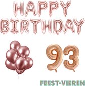 93 jaar Verjaardag Versiering Ballon Pakket Rosé Goud