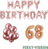 68 jaar Verjaardag Versiering Ballon Pakket Rosé Goud