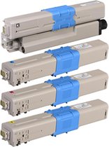 Compatible XL Multipack Toner cartridges voor OKI 44973536- 44973533 | Geschikt voor OKI C301, C301DN, C321, C321DN, MC342W, MC332DN, MC342DNW, MC342DN (Zwart, cyaan, magenta & gee