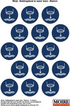 Pictogram sticker 75 stuks M039 - Reddingsboot te water laten - 50 x 50 mm - 15 stickers op 1 vel