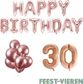 30 jaar Verjaardag Versiering Ballon Pakket Rosé Goud