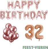 32 jaar Verjaardag Versiering Ballon Pakket Rosé Goud