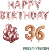 36 jaar Verjaardag Versiering Ballon Pakket Rosé Goud