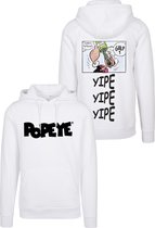 Heren Hoodie - Popeye Gulp Hoody wit