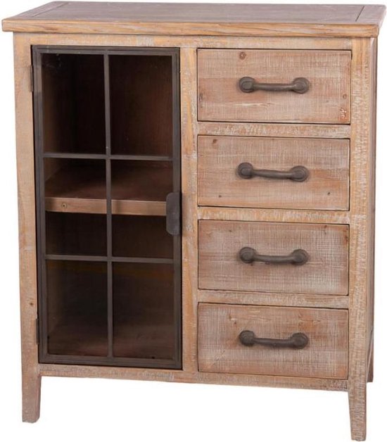 Cabinet wood 70x37x81.5cm Natural-Wash