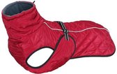 Hondenjas - Rood - maat S - Luxe jas - Gevoerd - Ruglengte 47 cm + reflectie