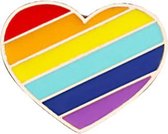 Pride Diagonaal Hartje Kledingspeld - Gay Pride - Regenboog Pin Broche - 1 stuks