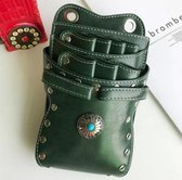 Scharen holster - Kapperstasje voor scharen - groen PU leer