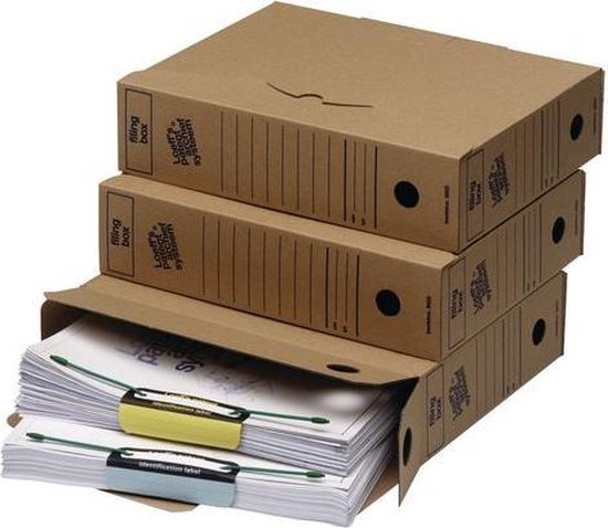 Loeff's archiefdozen universeel Box A4 345x250x80 mm Pak van 50 stuks FSC - Bankers Box