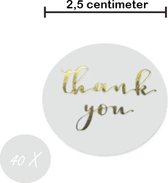 Sticker | THANK YOU | Wit | 25 mm | 40x