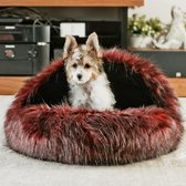 Amibelle Hondenmand - Stijlvol en modieus - Wasbaar - Ovaal 60cm - Luxe hondenmand - Hondenkussen - Burgundy