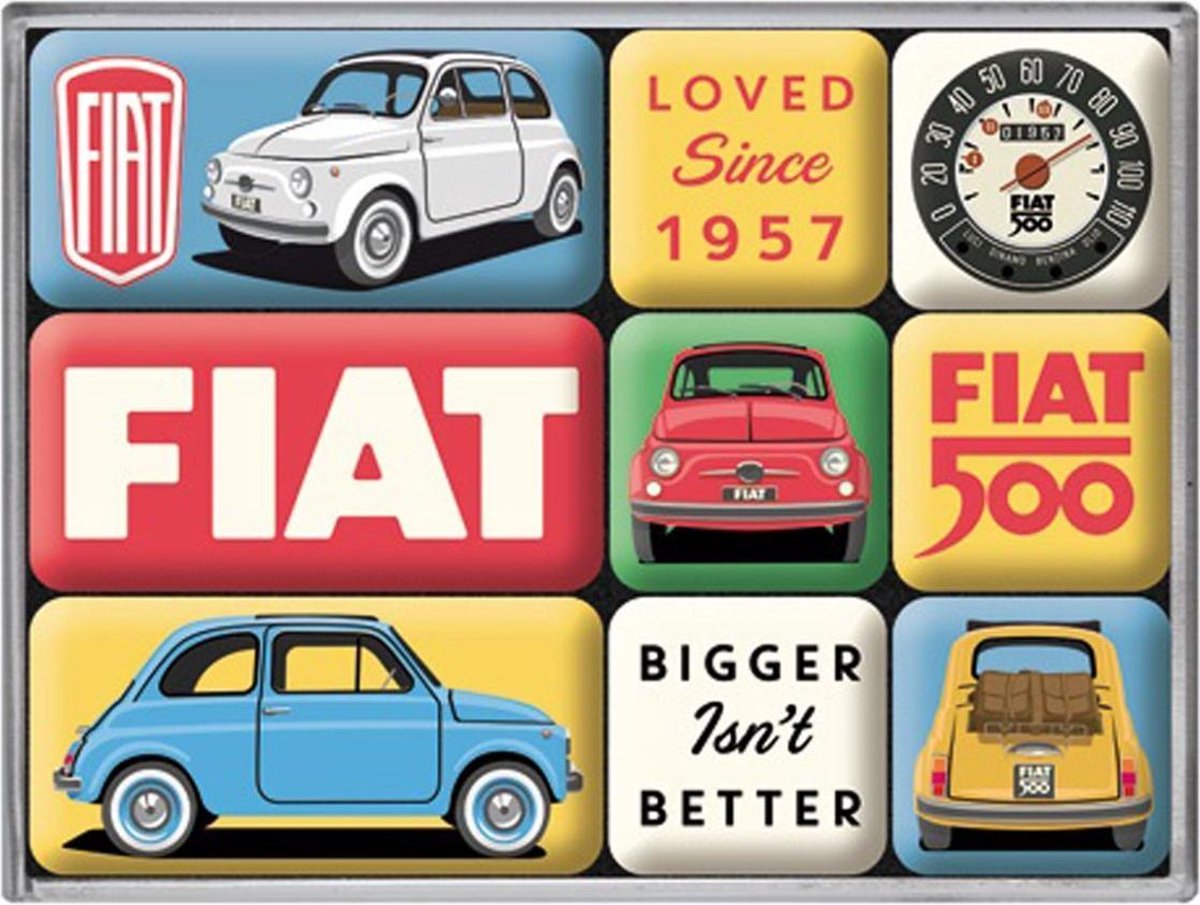 Magneet Set Fiat 500 - Loved Since 1957