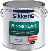 Sikkens Binnenlak - Verf - Hoogglans - Mengkleur - Betongrijs - 2,5 liter