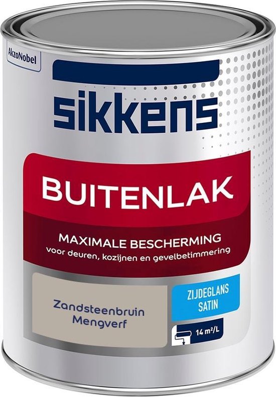 Foto: Sikkens buitenlak verf zijdeglans mengkleur zandsteenbruin 1 liter