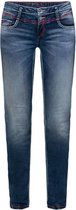 Soccx ® Jeans met gebruikte wassing en gekleurde naden, Blauw (W34 X L32)