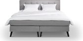 Beter Bed Complete Boxspring Nottingham met Gestoffeerd Matras - 160x200 - Lichtgrijs