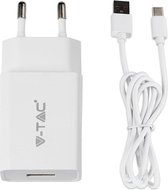 V-tac VT-5372 Oplader Samsung met USB C kabel - 2,1 Ampere - Wit