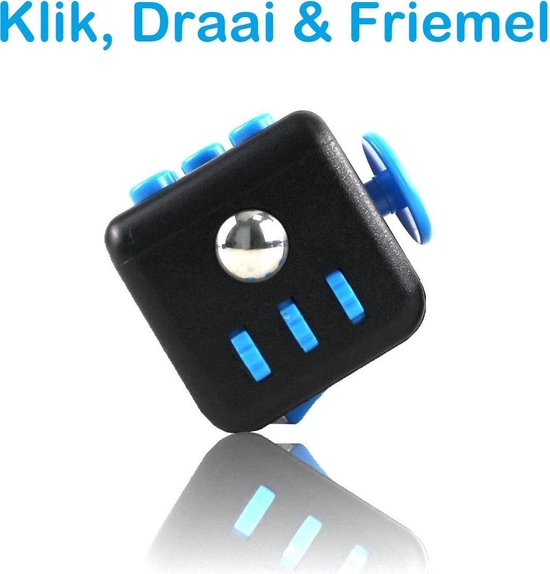 FIDG IT® Fidget Toys Fidget Cube - Pop It - blauw/zwart