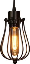 WiseGoods Industriele Plafondlamp - Ijzeren Vintage Kroonluchter - Stijlvol Design - Modern - Decoratie - Zwart - 20 x 15 cm