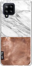 Casetastic Samsung Galaxy A42 (2020) 5G Hoesje - Softcover Hoesje met Design - Marble Copper Print