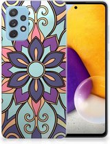 TPU Bumper Geschikt voor Samsung Galaxy A72 Smartphone hoesje Paarse Bloem