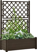 vidaXL Plantenbak met latwerk 100x43x142 cm PP mokka