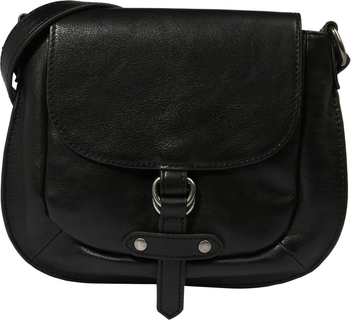 FREDsBRUDER Leren Schoudertas Veg Tan Collection Fleur Crossbody Bag Black Zwart