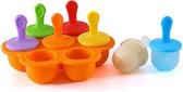 Siliconen mini ijs pops ijs bal lolly maker popsicle mallen baby diy voedingssupplement tool (oranje)