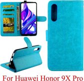 Voor Huawei Honor 9X Pro Crazy Horse Texture Horizontaal Flip Leren Case met Houder & Kaartsleuven & Portemonnee & Fotolijst (Babyblauw)