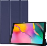 Custer Texture Horizontal Flip PU lederen tas voor Galaxy Tab A 10.1 2019 (T515 / T510), met drievoudige houder en slaap / waakfunctie (donkerblauw)