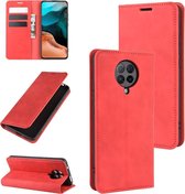 Voor Xiaomi Redmi K30 Pro Retro-skin Business Magnetische Suction Leather Case met houder & kaartsleuven & portemonnee (rood)