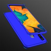GKK Three Stage Splicing Full Coverage PC Case voor Galaxy A20 / A30 (Blauw)