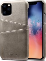 Suteni Calf Texture Back Cover beschermhoes met kaartsleuven voor iPhone 11 Pro (grijs)