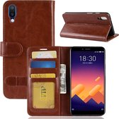 Crazy Horse Texture Horizontal Flip Leather PU + TPU Case voor Meizu Meilan E3, met portemonnee & houder & kaartsleuven (bruin)