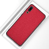 Schokbestendige doek textuur pc + tpu beschermhoes voor meizu 16s (rood)