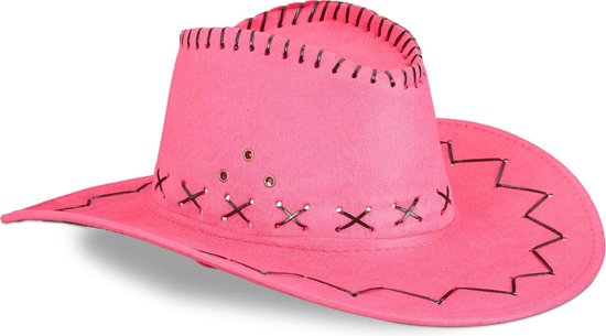Ophef grip Gemeenten Relaxdays Cowboyhoed - carnaval - western hoed - country hoed - cowboy  accessoires - roze | bol.com