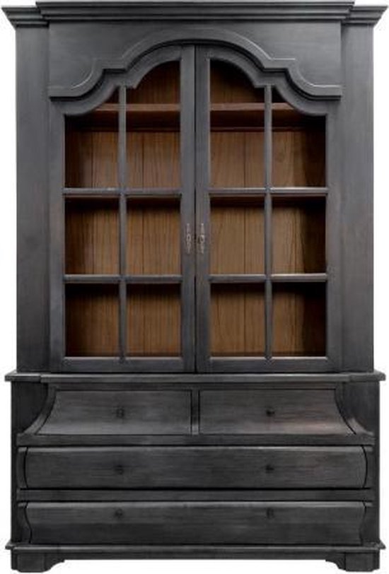 HSM Collection vitrinekast Durham – worn black/vintage