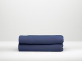 Luxe Katoen/Satijn Lits-jumeaux Hoeslaken Navy Blauw | 180x200 | Subtiel Glazend En Zijdezacht | Ademend En Juiste Pasvorm