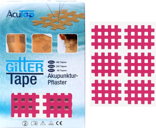 AcuTop - Gittertape / Cross tape Medium - Type B Roze - 120 stuks
