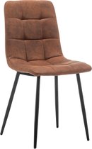 Eetkamerstoelen Set van 4 Jaxx - Cognac - Metaalpoot - Microvezel