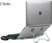 Universele Verstelbare & Opvouwbare Laptop Standaard Aluminium Stand 2 Stuks - Zilver