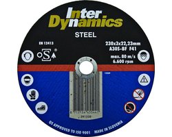 InterDynamics 391230 Doorslijpschijf - 230 x 22,23 x 3mm - metaal