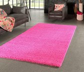Flycarpets Candy Shaggy Vloerkleed - 80x150cm - Fuschia Roze - Hoogpolig - Woonkamer - Kinderkamer - Loper