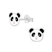 Oorbellen meisje | Zilveren kinderoorbellen | Zilveren oorstekers, panda