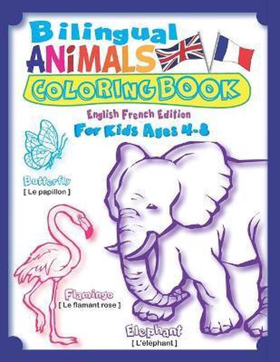 Bilingual Children's Books Bilingual Animals Coloring Book for Kids