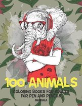 Mandala Coloring Books for Adults for Pen and Pencils - 100 Animals