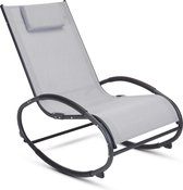 MaxxGarden Ligbed - Schommelstoel voor tuin en zwembad - aluminium - 115x63x92 cm - Grijs