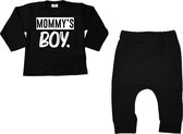 Babypakje jongen-geboortepakje-Mommy's boy-Maat 56-zwart-wit